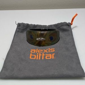 Alexis Bittar Peacock Lucite Bracelet with Rhinestone Details